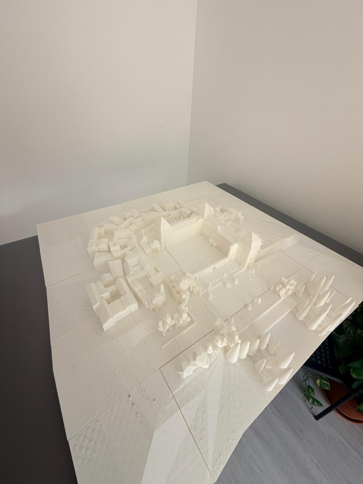 Maquette d'architecture imprimée en 3D en plusieurs dalles