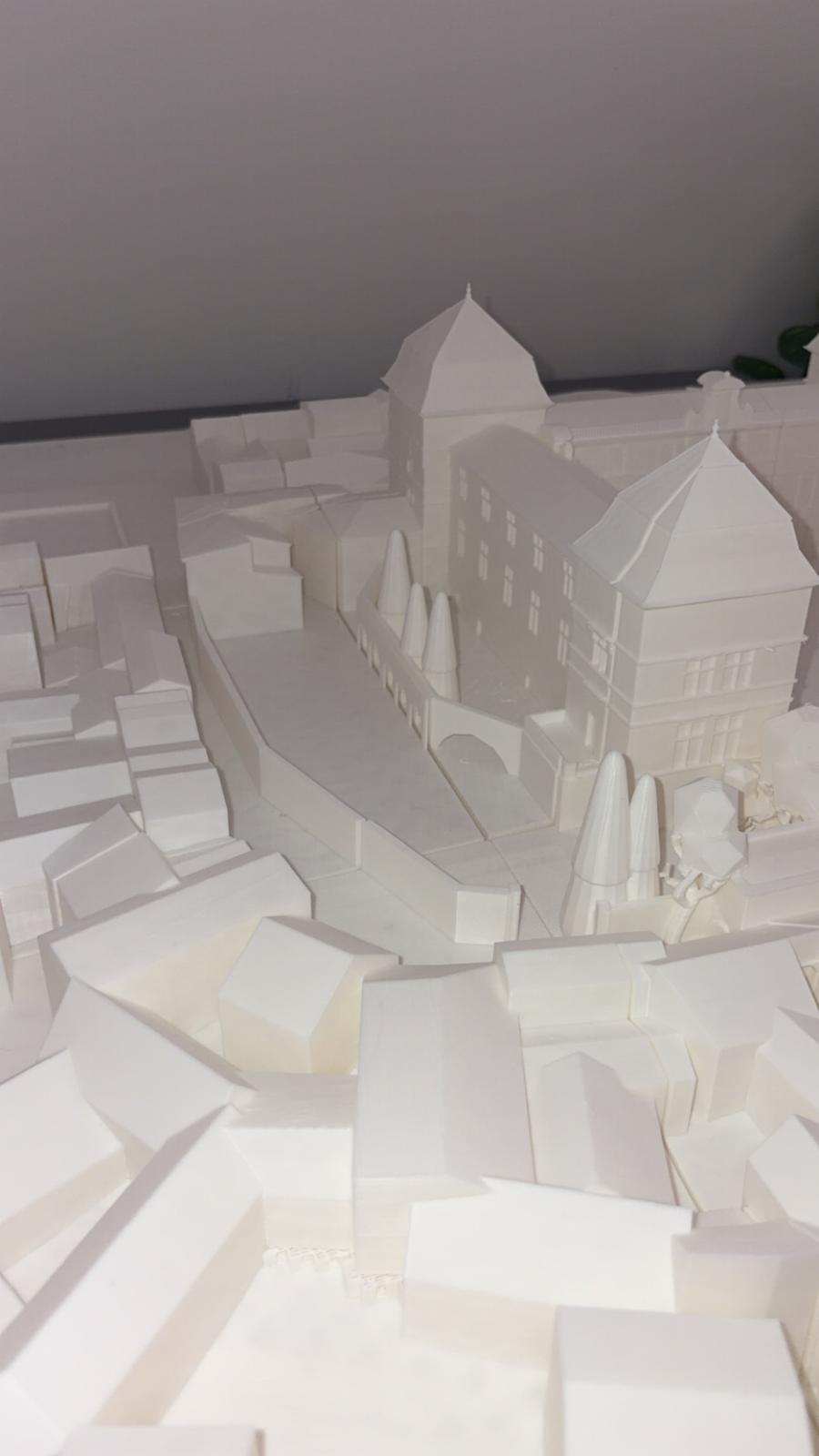 Détail de la maquette d'architecture imprimée en 3D