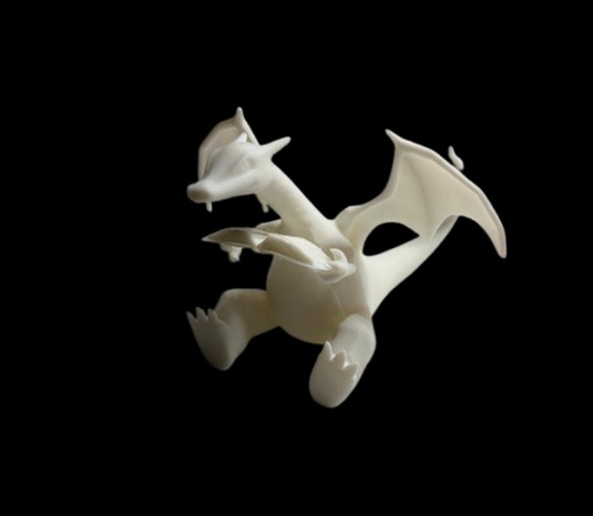 Figurine de dragon blanc imprimée en 3D