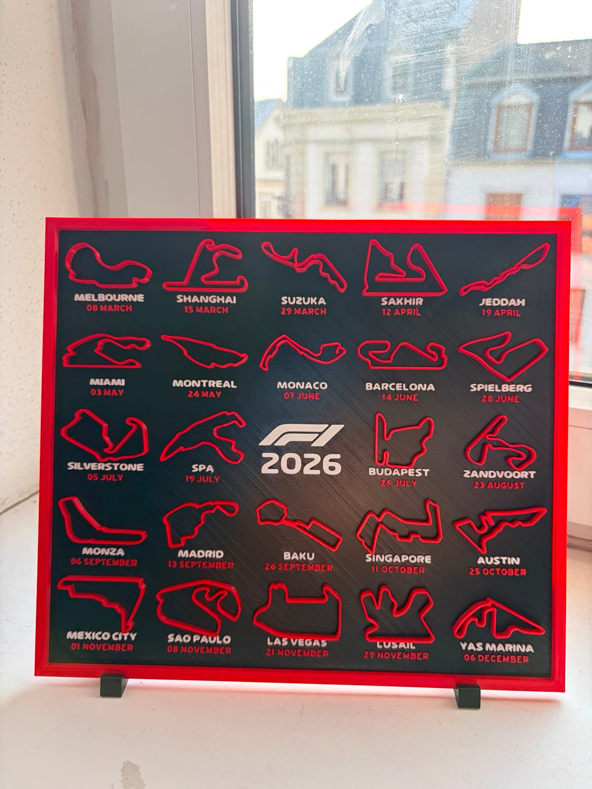 Calendrier F1 2026 imprimé en 3D